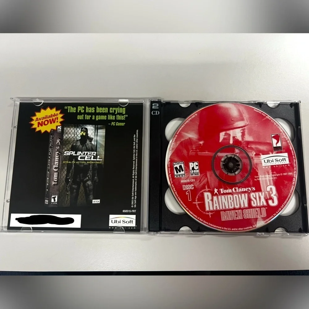 2003 PC CD ROM Tom Clancy's Rainbow Six 3 Raven Shield 2 disc Rated M